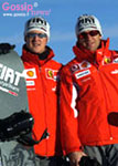 Schumacher-Barrichello… uno snowboard testa rossa!