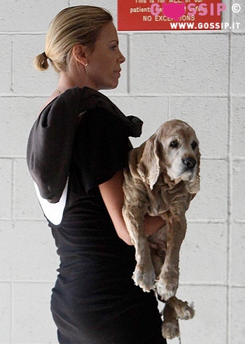 Charlize Theron dal veterinario