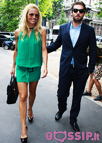 Michelle alla sfilata Trussardi con Tomaso