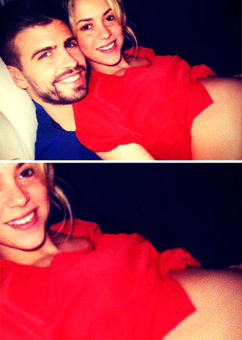 Shakira con Piquè e il pancione