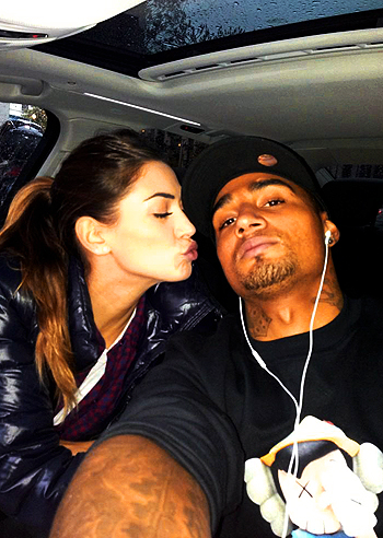 Melissa con Boateng, in macchina al calduccio