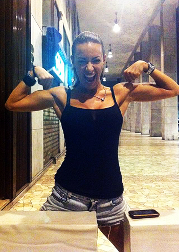 Melita Toniolo, che muscoli!