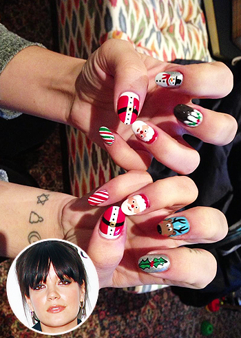 Lily Allen, unghie natalizie