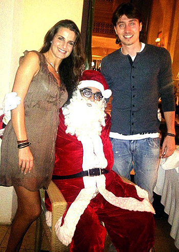 Riccardo Montolivo, con Cristina ad Abu Dhabi