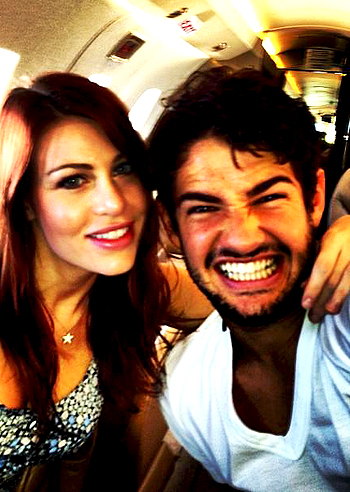 Barbara e Pato, foto insieme in aereo Barbara e Pato, foto insieme in aereo