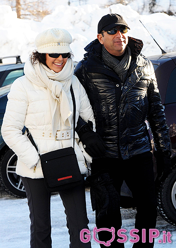 Conti a Courmayeur con la moglie: foto