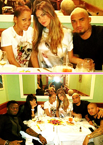 Melissa Satta, cena di benvenuto con Boateng