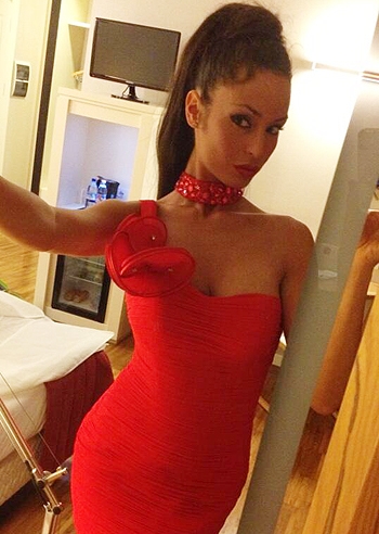 Raffaella Fico, the woman in red Raffaella Fico, the woman in red