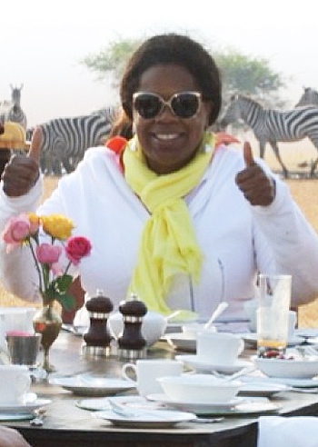 Oprah alle falde del Kilimangiaro