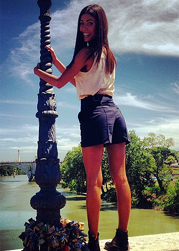 Federica Nargi, sorrisi sul ponte dell'amore