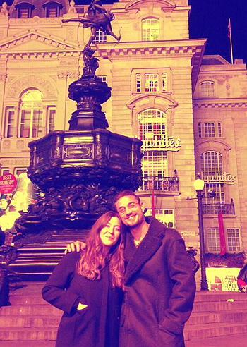 Osvaldo a Londra con Jimenia Baron