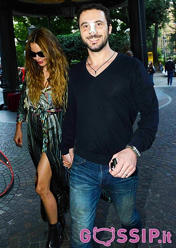 Nina Moric e Max Dossi dopo l'incidente