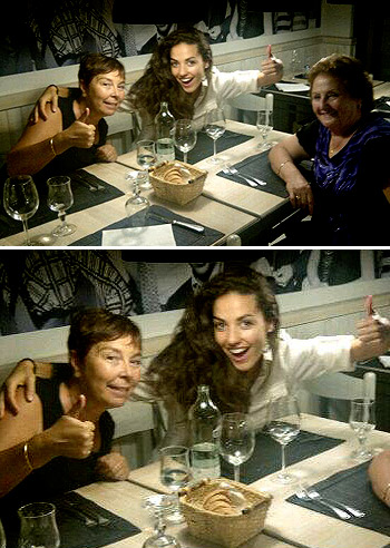 Laura Barriales a cena con mamma e nonna