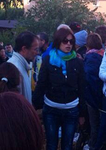 Sara Tommasi con mamma e papà a Medjugorje