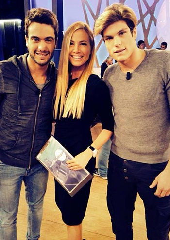 Federica Panicucci con Elia e Pierpaolo