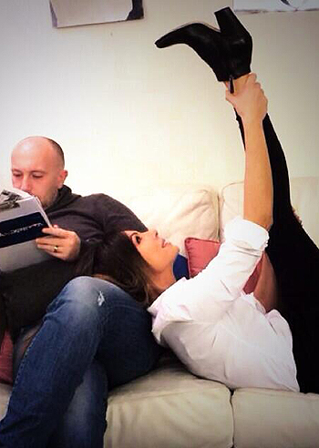 Paola Perego, stretching prima della diretta