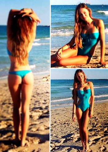 Alessia Tedeschi, in trikini a Miami