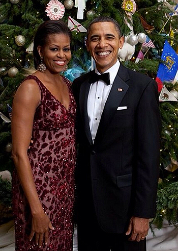 Barack e Michelle Obama, aria di Natale