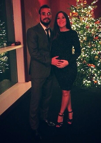 Daniel Pablo Osvaldo con Jimena incinta