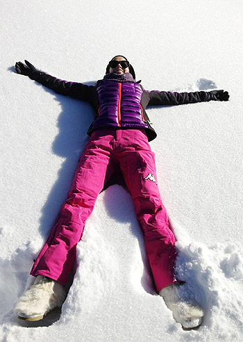Giorgia Surina, un tuffo sulla neve