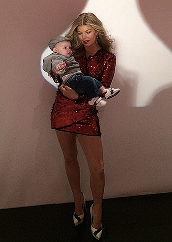 Fergie, a lavoro col piccolo Axl