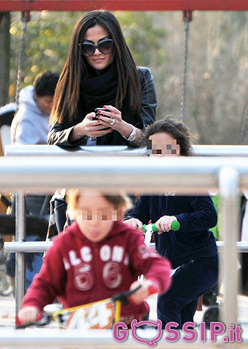 Giorgia Palmas, con Sofia al parco