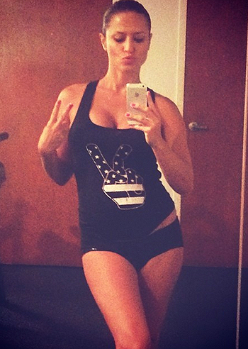 Lola Ponce, fitness al settimo mese