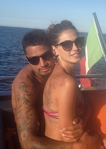 Melissa Satta, in barca con Boateng