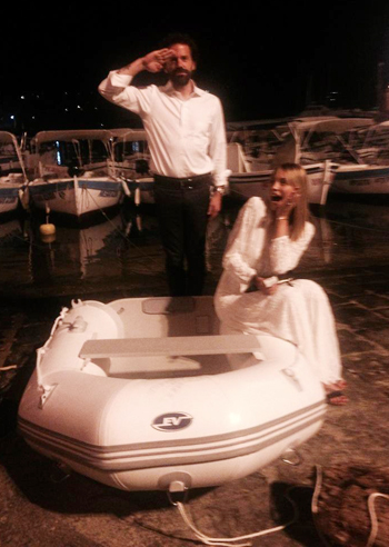 Elenoire Casalegno con Sebastiano a Ponza