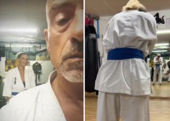 Michelle Hunziker ed Eros Ramazzotti in palestra insieme per fare Karate