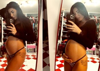 Il pancione di Bianca Atzei ormai è 'esploso': ''Ti sento dentro di me, ogni giorno sempre più forte''