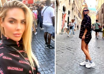 Ilary Blasi felice e sorridente in giro per il centro di Roma da single: guarda