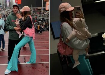 Valentino Rossi a Nyc con Francesca Sofia Novello e la figlia