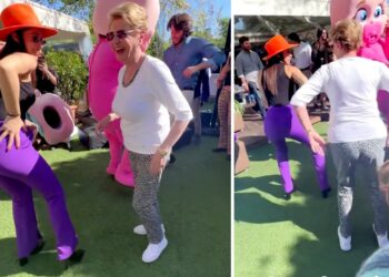 Al gender reveal party di Aurora Ramazzotti nonna Ineke è scatenata: guarda