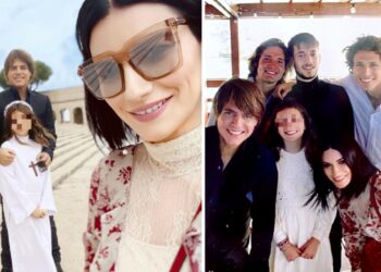 Laura Pausini alla prima comunione della figlia con la sua famiglia allargata: foto