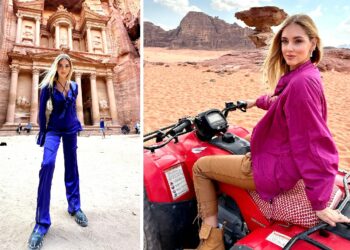 Chiara Ferragni nel deserto in Giordania