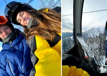 Rossi e Novello con la figlia sulla neve