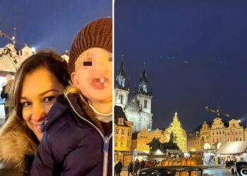 Alena Seredova a Praga con la figlia per i mercatini di Natale