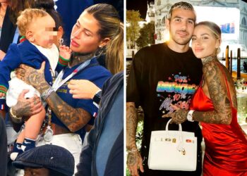 La compagna italiana del calciatore francese Theo Hernandez festeggia la vittoria contro l'Inghilterra con loro figlio: guarda