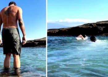 Stefano De Martino inizia il 2023 con il bagno nel mare di Napoli