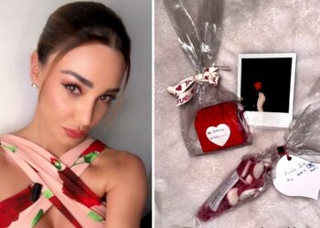 Belen Rodriguez riceve un regalo speciale da Da Santiago per San Valentino