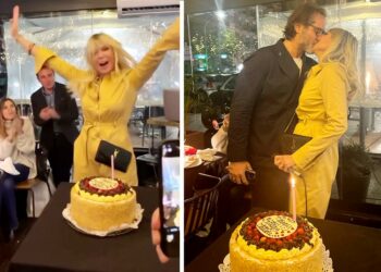 Matilde Brandi festeggia 54 anni con il fidanzato e le amiche