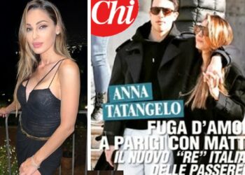 Anna Tatangelo a Parigi con il nuovo fidanzato Mattia Narducci