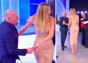 Alessia Marcuzzi torna a Mediaset dopo un anno e mezzo e balla con l'operatore funebre: ecco cos'è successo