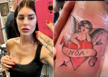 Bianca Atzei e Stefano Corti si tatuano il nome del figlio