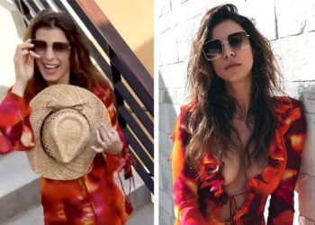 Elisabetta Canalis dopo la separazione torna a mostrare le sue generose forme sul social: la scollatura la mette in imbarazzo