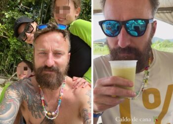 Francesco Facchinetti in Brasile con la moglie e i figli