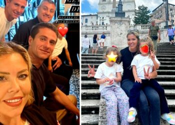 Costanza Caracciolo e Bobo Vieri a Roma con le figlie