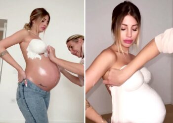 Chiara Nasti espone a casa il calco del suo pancione