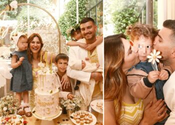 Beatrice Valli e Marco Fantini festeggiano i 3 anni di Azzurra